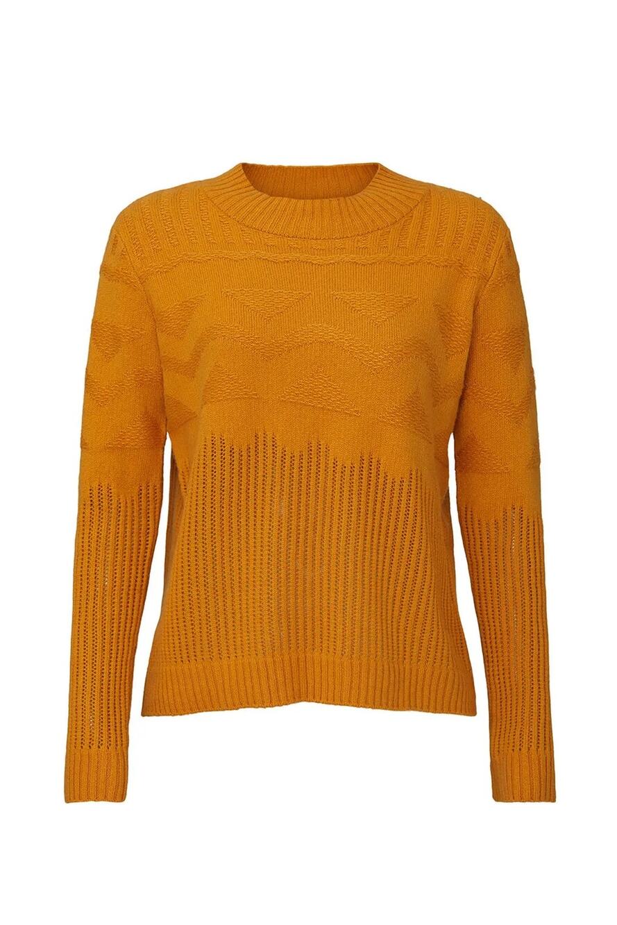 One Grey Day Wool Blend Golden Orange Crewneck Knit Murphy Pullover Sweater S